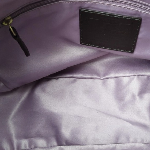 Coach Brown and Tan Signature Shoulder Bag with Leather Trim - Picture 7 of 10